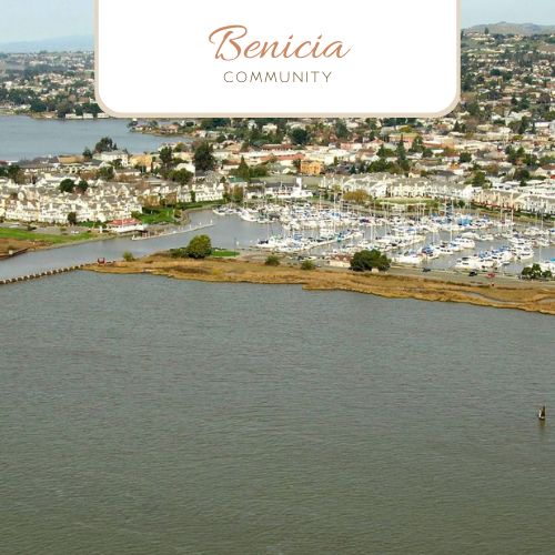 Benicia Community page features local events, happenings, census data, school report and housing information for the city of Benicia, California.